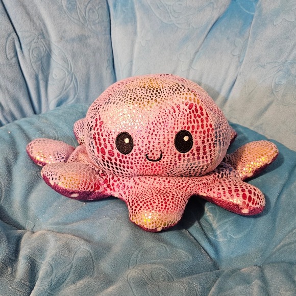 Reversible Octopus Plushie Pink & Purple Mood Toy Double Sided Stuffed Animal - Picture 1 of 3